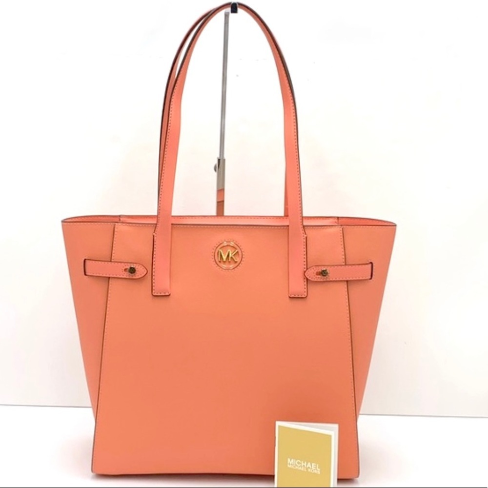 MICHAEL KORS CARMEN LARGE NORTH SOUTH TOTE SHERBERT COLOR - Picture 3 of 16